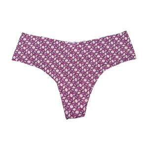 Victoria's Secret No Show Seamless Thong VS Chain Logo Print Pink Size Medium